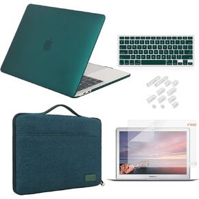 iCasso Case Compatible with MacBook Air 13 inch Case 2010-2017 Release Model A1369/A1466 Bundle Set, Plastic Hard Case Shell, Sleeve Bag, Screen Protector, Keyboard Cover and Dust Plug - Gradient