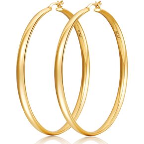 PABBEU 925 Sterling Silver Hoop Earrings Large Silver Earrings for Women Hypoallergenic Silver Hoop Earrings Oversize Lightweight Big Silver Earrings Hoops for Women Girls 30/40/50/60/70mm