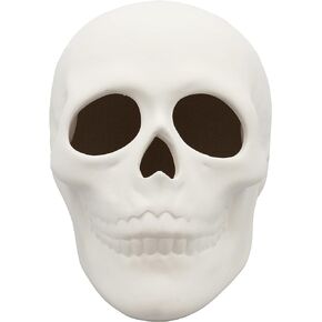 Creative Hobbies Ready to Paint Ceramic Bisque, 5 Inch Long x 4 Inch Tall Skull, Includes How to Paint Your Own Pottery Booklet