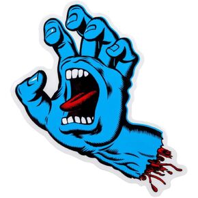 Santa Cruz Screaming Hand Skateboard Sticker in Blue - Jim Phillips Design 15cm NEW