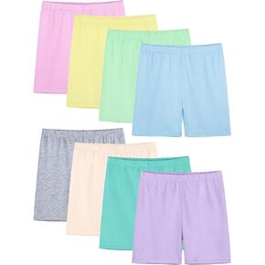 8 Pack Girls Shorts Girls Bike Shorts Toddler Biker Cartwheel Shorts for Girls Multi-Color Dance Under Dress Shorts