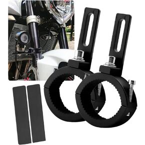Motorcycle Spotlight Mount Brackets, Motorbike Tube Clamp Turn Signal Mounting Clamp Fog Light Holder Adjustable Light Holders Fits Tube 1" 2PCS (S)