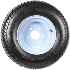 eCustomRim Trailer Tire On Rim 20.5 X 8 X 10 205/65-10 20.5X8.0-10 5 Lug Wheel White - 2 Year Warranty w/Free Roadside