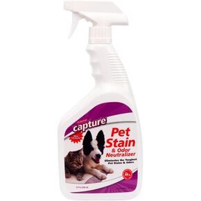 Capture Pet Stain & Odor Neutralizer - Pet Stain Remover for Carpet, Wood, Leather, Rug, Bed, Couch, Car, Upholstery, Clothes, Curtains, Wall, Floor, Concrete - 1 Gallon Bottle