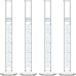 4-Pack Borosilicate Glass 100 ml Heavy Wall Graduated Cylinder Measuring Cylinder