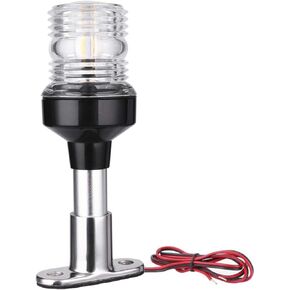 6 inch 3 Nautical Mile Boat Anchor Light All Around LED Fixed Mount Navigation Light With Stainless Steel Base and Aluminum Tube, 12-24 VDC