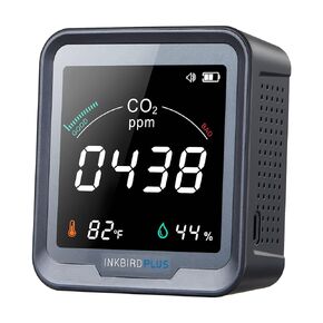 INKBIRDPLUS Indoor CO2 Detector, Air Quality Monitor, Tester for Carbon Dioxide, Temperature and Relative Humidity, Indoor CO2 Monitor with Alarm, for Grow Tents, Wine Cellars, Homes, Cars(PTH-9C)