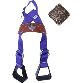 CHALLENGER Horse Western Purple Nylon Adjustable Saddle Youth Rider Kids Buddy Stirrups 5159