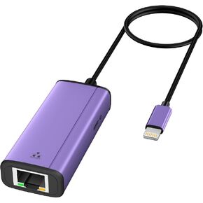 Lightning to Ethernet Adapter[Apple MFi Certified], IVSHOWCO iPhone iPad to RJ45 Ethernet LAN Network Adapter with Charging Port, 100Mbps High Speed,Plug and Play(1.65Ft) in Kuwait