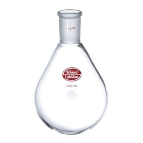 Wilmad LG-7245-106 Borosilicate Glass Recovery Flask, 500 mL Capacity, 24/40 Standard Taper Joint
