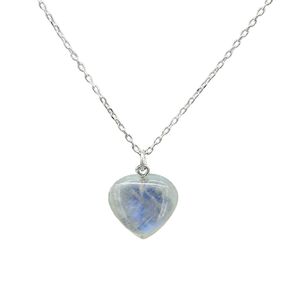 Amethyst Heart Necklace for Women, Gemstone Pendant Necklace, Heart Crystal, February Birthstone, Lightweight, 925 Silver 16+2 inch Adjustable Chain, Gift for Her