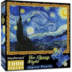 MaxRenard Starry Night Puzzle 1000 Pieces Van Gogh Puzzle 1000 Piece Puzzles for Adults Artwork Jigsaw Puzzle Family Game Puzzle