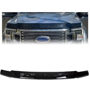 ECOTRIC Black Hood Deflector Bug Shield Compatible with 2017 2018 2019 2020 2021 2022 Ford F250 F350 Super Duty Guard Bonnet Hood Protector