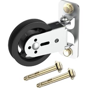 Gym Pulley Blocks, 3.5Inch/88mm Wall Mount Fixed Pulley Wheel, Upgrade Rotation 180 Degree, Load Bearing 300LBS, Heavy Duty Swivel Pulley for LAT Pulley System, DIY Fitness Pulley