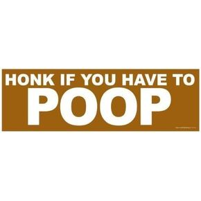 Honk If You Have to Poop - Magnetic Prank Bumper Sticker