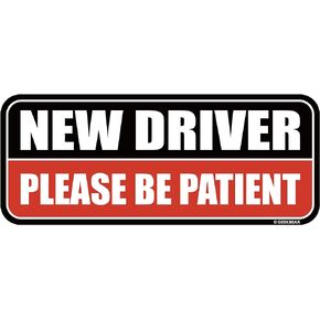 GEEKBEAR New Driver Car Magnet - Colorful, Reflective, Weather-Resistant - Rectangular 8.7 x 3.5 in (Black/Black)