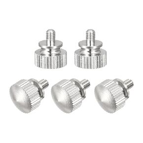 uxcell Knurled Thumb Screws, M3x8mm Brass Shoulder Bolts Grip Knobs Fasteners, Nickel Plated 5Pcs
