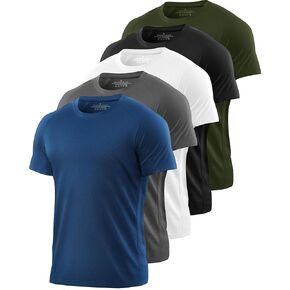 5/6 Pack Men's Dry Fit Workout Long/Short Sleeve Shirts Athletic Sports Gym Running Quick Dry Shirts