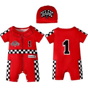 Baby Boy 1st Birthday Outfit One Year Old Birthday Clothes First Birthday Race Car Driver Romper