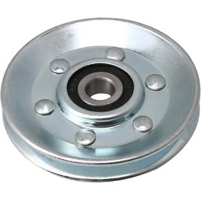 BQLZR 73 × 10 مم بكرة كابل فولاذية تحمل الحديد الفضي على شكل حرف V تحمل بكرة المهمل تحمل 215 كجم لمعدات الصالة الرياضية فتاحة باب المرآب in Kuwait