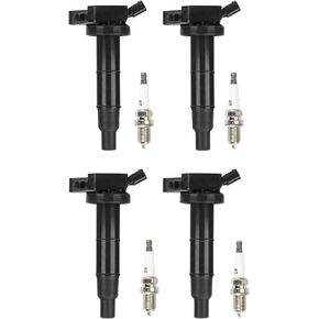 Ignition Coil Pack 4pcs for Toyota Camry Corolla Highlander RAV4 Solara Matrix, Lexus HS250h Pontiac Vibe Scion tC xB 2.4L 2L L4, C1330, UF333, 90919-02244