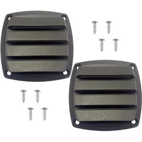 Marine Boat Square Air Vent,Black Louver Ventilation Grille,Free Stainless Steel Screws(2 Pcs)