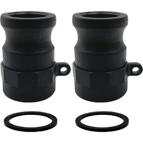 2PCS Camlock Fittings Poly NPT A-75 3/4" Type A Standard Couplings Cam lock Fittings Polypropylene Cam Groove Fitting Male Camlock with Female Threads (0.75 inch, Type A)