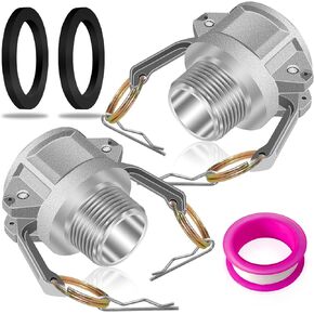 2 PCS Aluminum Cam lock Fittings type B,1 1/2 inch Cam and Groove Hose Fitting Female Coupling x Barbed Hose Shank With 2PCS Cam lock coupling Gasket