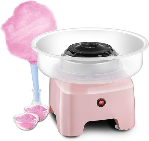 Yovtekc Countertop Cotton Candy Machine, Electric Cotton Candy Maker with Clear Plate for Flossing Sugar, Pink, 110V 500W in Saudi Arabia