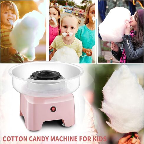Yovtekc Countertop Cotton Candy Machine, Electric Cotton Candy Maker with Clear Plate for Flossing Sugar, Pink, 110V 500W in Saudi Arabia