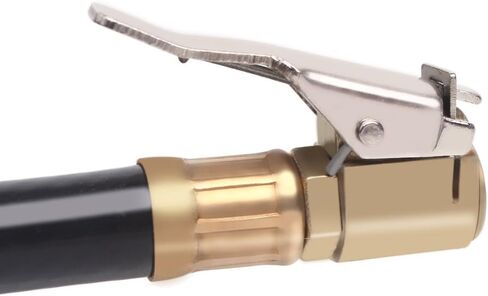 منفاخ الإطارات مع مقياس الضغط 0-220 رطل لكل بوصة مربعة، مقياس ضغط الإطارات مع منفاخ مع خرطوم مطاطي وقابس توصيل سريع للسيارة والشاحنة والدراجة والدراجات النارية، أحمر in Kuwait