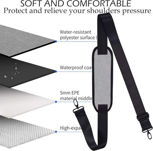 حزام كتف عالمي بديل لحزام كتف الكمبيوتر المحمول وحقيبة الأمتعة وحزام قابل للتعديل مع خطافات معدنية in Kuwait