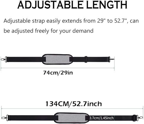حزام كتف عالمي بديل لحزام كتف الكمبيوتر المحمول وحقيبة الأمتعة وحزام قابل للتعديل مع خطافات معدنية in Kuwait