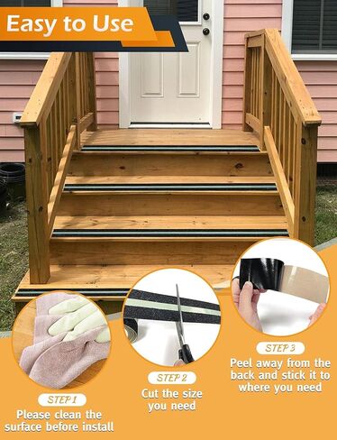 شريط سيلوم 2 بوصة × 33 قدم عالي التحمل مضاد للانزلاق / شريط غير قابل للانزلاق مع شريط متوهج في الظلام للسلالم في الهواء الطلق/في الداخل، شريط أمان عالي الجر غير قابل للانزلاق للخطوات، مقاوم للماء وغير قابل للانزلاق وسهل الاستخدام in Kuwait