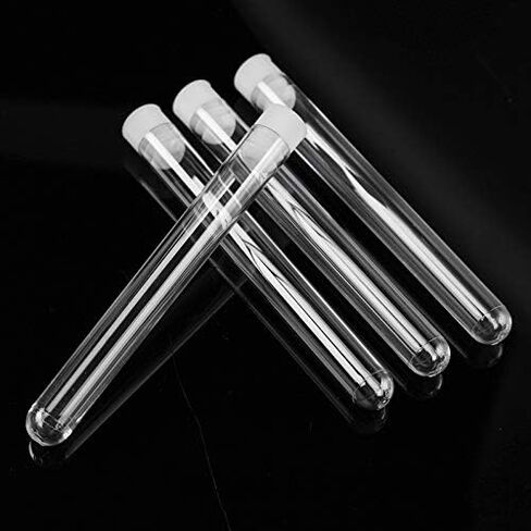 50 قطعة أنابيب اختبار مع أغطية بلاستيكية شفافة 16 × 100 مم (10 مل) مجموعة أنابيب اختبار مع أغطية للتجارب العلمية، والحفلات، وتزيين المنزل، وتخزين الحلوى in Saudi Arabia