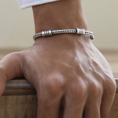 VY JEWELRY Capri Breeze - Italian 925 Sterling Silver Men Bracelet - Sizes 7 to 10 Inches in Saudi Arabia