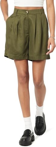 The Drop Women's Rios Relaxed Pleated Shorts in Saudi Arabia
