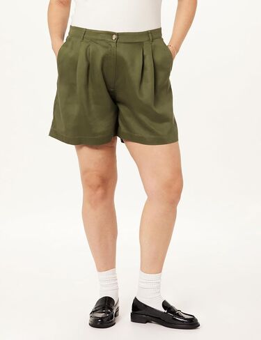The Drop Women's Rios Relaxed Pleated Shorts in Saudi Arabia