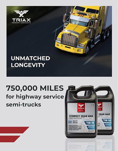 Triax Synergy Gear MAX 75W-90 GL-5 محدود الانزلاق، تصريف طويل جدًا 500 ألف ميل، ناقل حركة يدوي، تروس/زيوت تشحيم تفاضلية (1 جالون) in Saudi Arabia