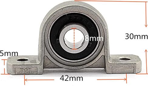 2 Pcs Pillow Block Mounted Bore 8/10/12mm Inner Diameter Metal Ball Bearing Housing Zinc Alloy (8mm) in Saudi Arabia