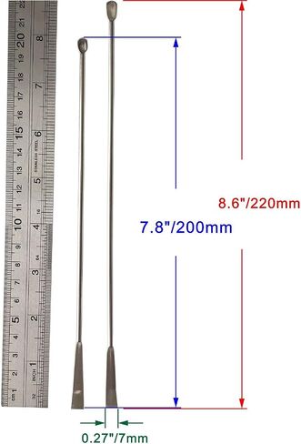 2 حزمة الفولاذ المقاوم للصدأ مختبر ملعقة 7 "/18 سنتيمتر مزدوجة نهاية مايكرو مختبر مغرفة ملعقة نصف مستديرة/نهاية مسطحة ملعقة للمساحيق هلام غطاء حشو in Saudi Arabia