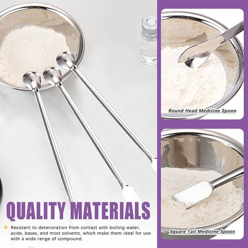 Swpeet 15Pcs Stainless Steel Micro Lab Scoop Spoon Lab Spatulas Assortment Kit, Pill Filler Tamper Tool Micro Spatula Steel Spoon Reagent Laboratory Mixing Spatula Long Sampling Spoon in Saudi Arabia
