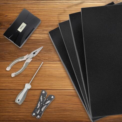 ورقة إسفنجية من البولي يوريثين مقاس 30.48 × 40.64 × 1.5 بوصة، قطعتان من حشوات الفوم السوداء القابلة للقص للحافظات - وسادات إسفنجية لتعبئة صندوق الأدوات وتخزين الكاميرا والحرف اليدوية in Kuwait