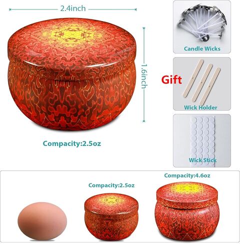 Ahyiyou Candle Tins Candle Jars 2.5oz 24 Pieces 24 Color, Round Containers with Lids, Candle Wicks, Wicks Holder, Wicks Stickers for Candle Making, Arts & Crafts, Storage & More in Kuwait
