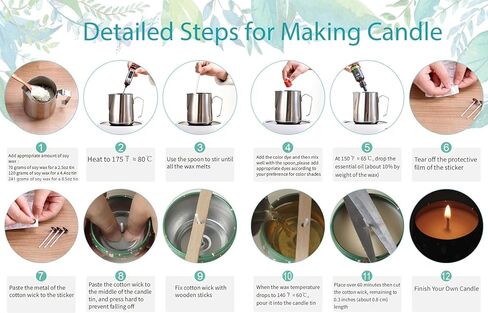 Ahyiyou Candle Tins Candle Jars 2.5oz 24 Pieces 24 Color, Round Containers with Lids, Candle Wicks, Wicks Holder, Wicks Stickers for Candle Making, Arts & Crafts, Storage & More in Kuwait