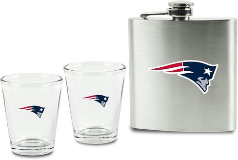 NFL Shot Glasses and Brushed Stainless Steel Flask Set in Saudi Arabia