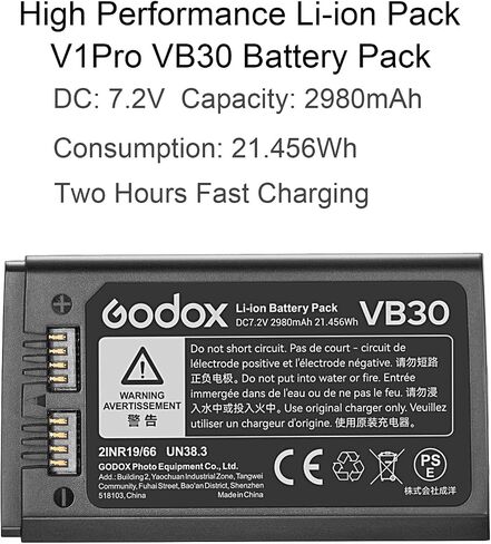 GODOX VB30 Lithium Battery Pack V1Pro V1 Round Flash Speedlight V1Pro Battery in Saudi Arabia
