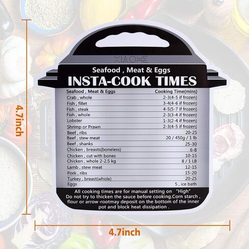 4 عبوات من أوراق الغش المغناطيسية المتوافقة مع ملحقات وعاء الضغط الكهربائي الفوري وصور الطعام وأوقات الطبخ المغناطيسية، دليل مرجعي سريع لـ 60 وظيفة إعداد شائعة in Kuwait