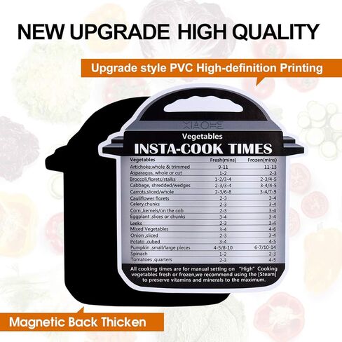 4 عبوات من أوراق الغش المغناطيسية المتوافقة مع ملحقات وعاء الضغط الكهربائي الفوري وصور الطعام وأوقات الطبخ المغناطيسية، دليل مرجعي سريع لـ 60 وظيفة إعداد شائعة in Kuwait