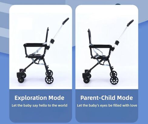 Black - Lightweight Foldable Baby Stroller, Easy to Fold for Travel and Outdoor Use, with Sunshade and 360 ° Rotating Seat,Adjustable Handle,Soft Wheel,No Assembly Requir in Saudi Arabia